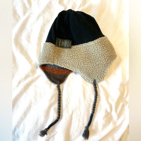 ❄️ Men’s Eddie Bauer Wool Hat w/Faux Sherpa and Fleece Lining - Picture 3 of 6